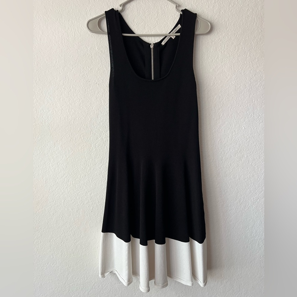 Stylish Black and White Midi Dress